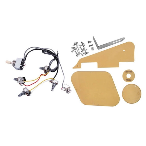 Guitar Wiring Harness with Cream Pickguard /Cavity /Switch Covers/Pickup Selector Plate /Bracket/Screws