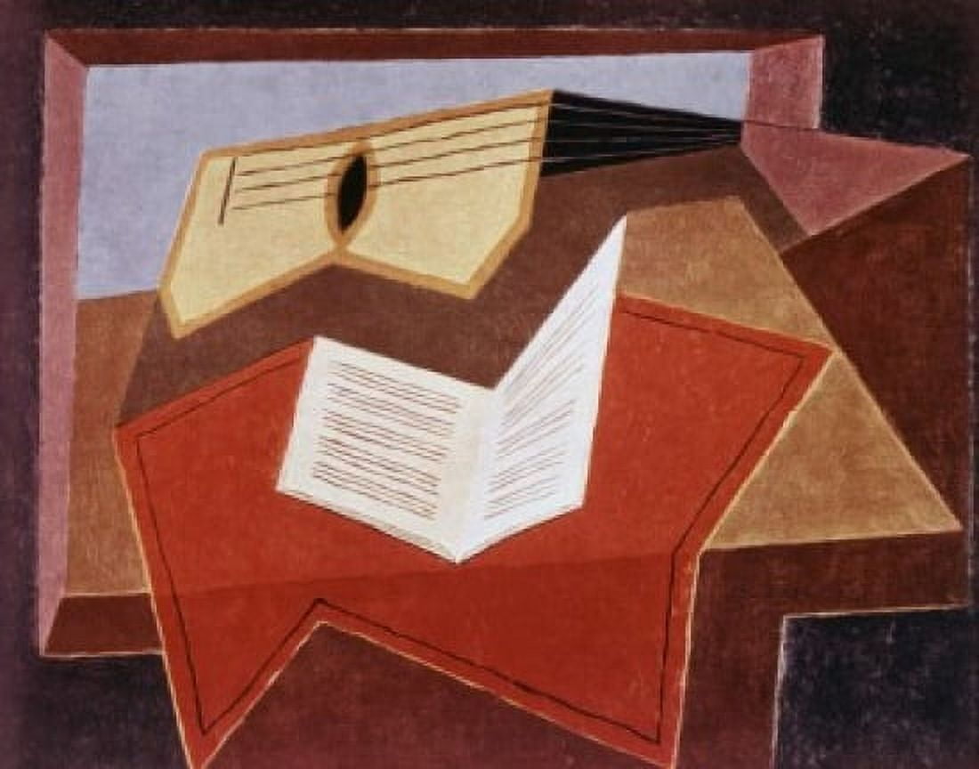 Guitar With Sheet Of Music Juan Gris (1887-1927 Spanish) Canvas Art - Juan Gris (18 x 24)
