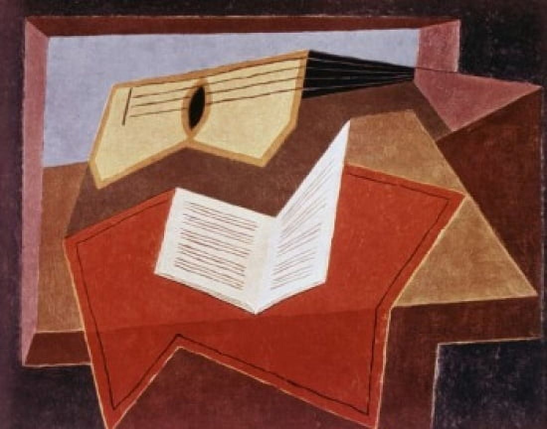 Guitar With Sheet Of Music Juan Gris (1887-1927 Spanish) Canvas Art - Juan Gris (24 x 36)