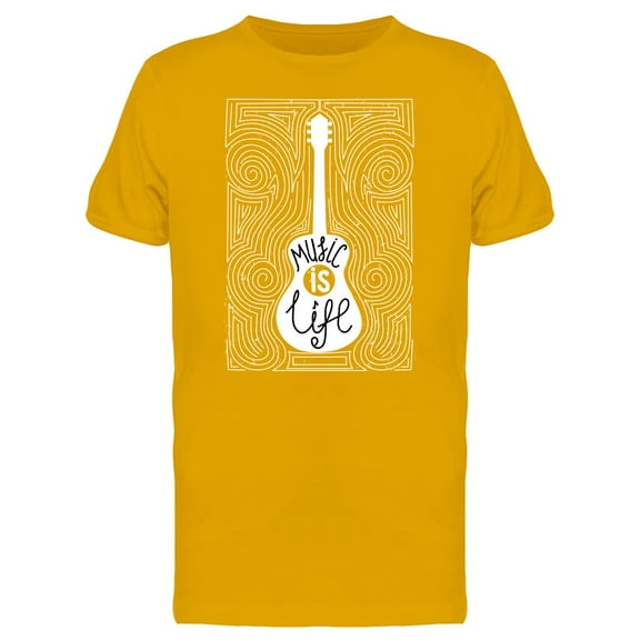 Guitar With Typography  T-Shirt Men -Image by Shutterstock, Male 3X-Large
