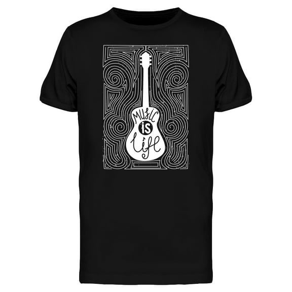Guitar With Typography  T-Shirt Men -Image by Shutterstock, Male 3X-Large