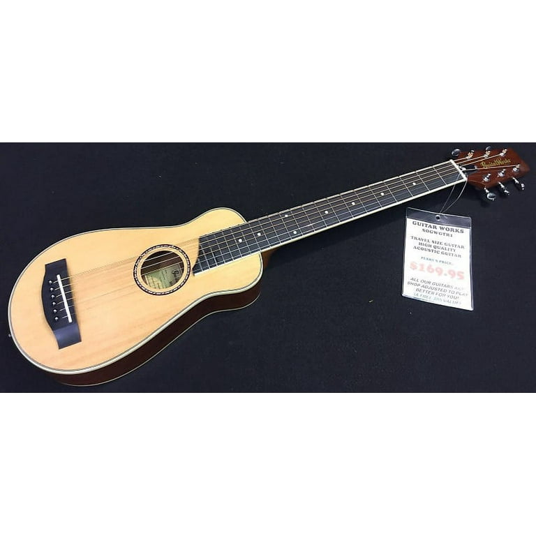 Guitar Works Model SO GWG TRI Travel Size Acoustic Guitar Natural Finish