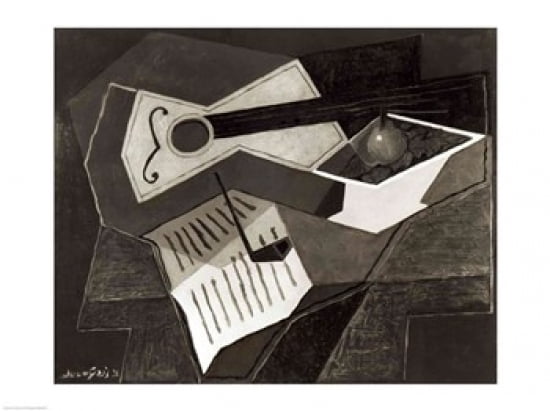 Guitar and Fruit bowl 1926 Canvas Art - Juan Gris (36 x 24)