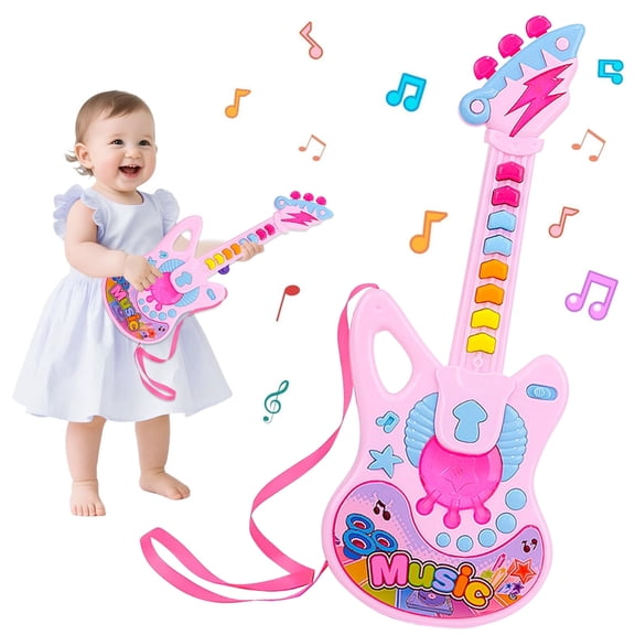 Guitar for Kids Girls Learning Toys for Toddlers 1-3, Musical Instruments Toys for 1 Year Old Girls, Birthday Gifts for 1 2 3 4 Year Old Girls