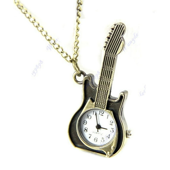 Guitar necklace Pendant Watch Anti-Tarnish Musical Instrument NW-02