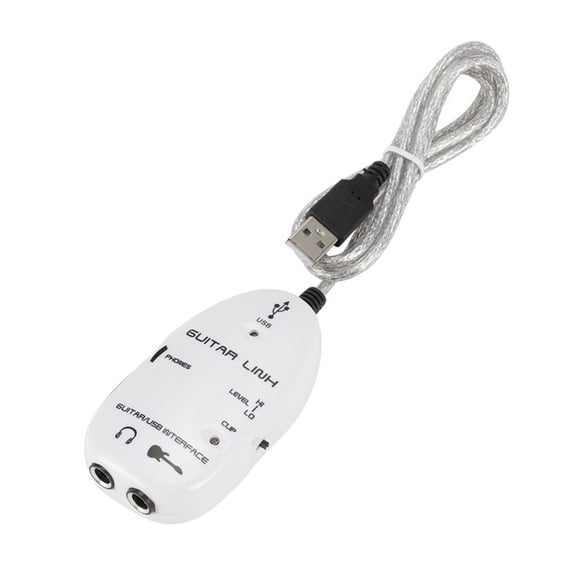 Guitar to USB Interface Link Cable Adapter Audio Connector Recorder for PC/Computer
