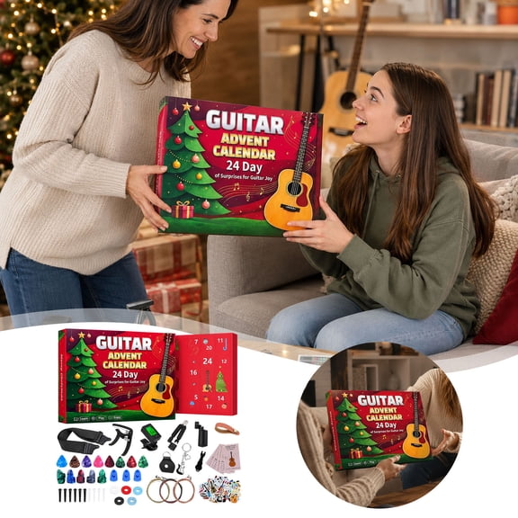 Guitarist Gear Advent Calendar Music Studio Countdown Calendar with 24 Collectible Guitar Accessories for Christmas Festival, Gift for Guitar and Music Fans Lovers