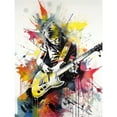 thumbnail image 1 of Guitarist Playing Electric Guitar Music Solo Vibrant Modern Splat Paint Watercolour Illustration Extra Large XL Wall Art Poster Print, 1 of 3