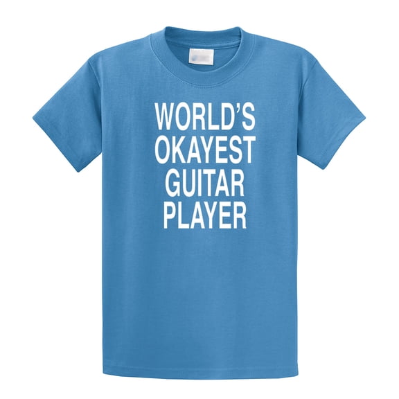 Guitarist Short Sleeve T-shirt World's Okayest Guitar Player-Carolina-Large