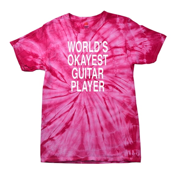 Guitarist Short Sleeve T-shirt World's Okayest Guitar Player-Pinktiedye-Small