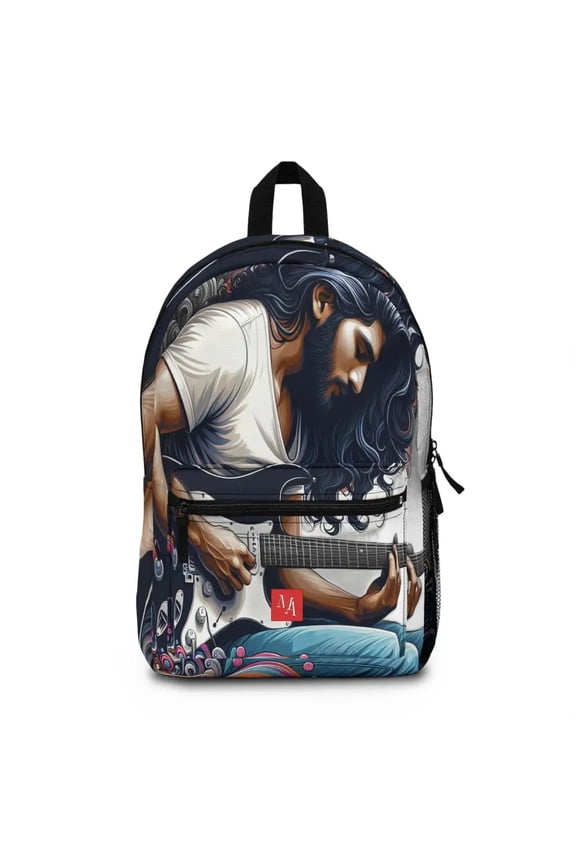 Guitarist in a Colorful Whirlwind- Backpack