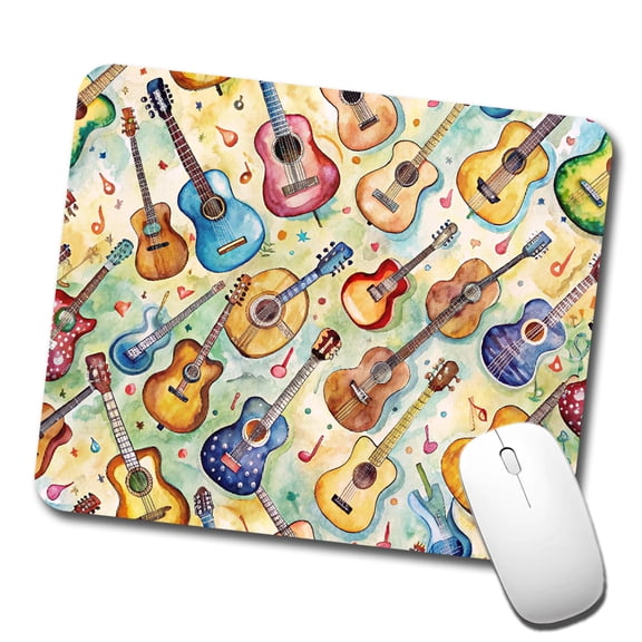 Guitars Artistic Colorful Music Mouse Pad Low Profile Gaming Mat