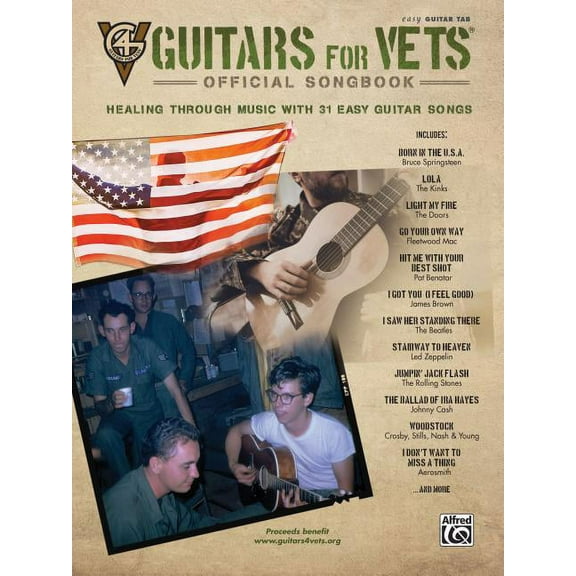 Guitars for Vets---Official Songbook: Healing Through Music with 31 Easy Guitar Songs, (Paperback)