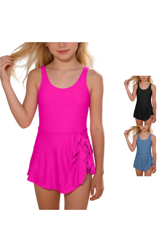 Adjustable Strap Tankini Swimsuit Dress Style for Girls Sun Swimwear Bathing Suit Girls Anime Girl Bathing Suit Youth Swim Suit Girls Toddler Girl Bikini Swimsuit 6t Swimsuit Girls Girls