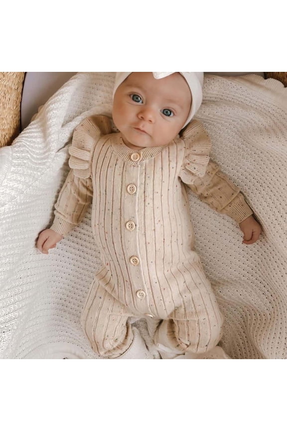 Baby Boy Girl Autumn Knit Sweater Spring and Autumn Clothes Outside Romper Jumpsuit 8month Baby Girl Clothes Long Sleeve Bodysuit for Kids Premature Baby Clothes Girl 9 Clothes Leotard