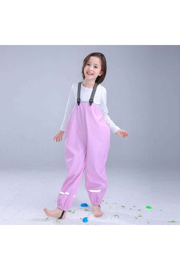Children's Rain Pants with Straps Rain Pants with Straps Rain Pants Raincoat Piece Children's Raincoat Rain Pants with Cartoon Design Suitable for 4 8 Years Boys Character Umbrella 1