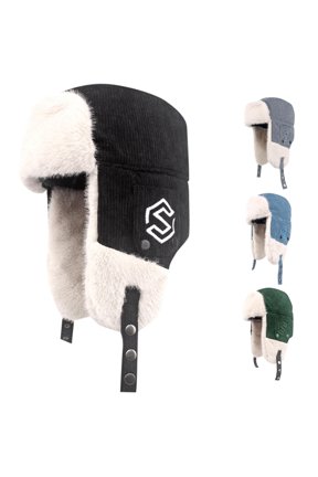 Corduroy Lei Feng Hat Men Winter Warm Ear Windproof Ski Hat Women Outdoor Cycling Flying Hat Winter Cap for Men Rabbit Hats Men Trapper Hat with Bill Cold Weather Cap Winter Hat Ear Warm
