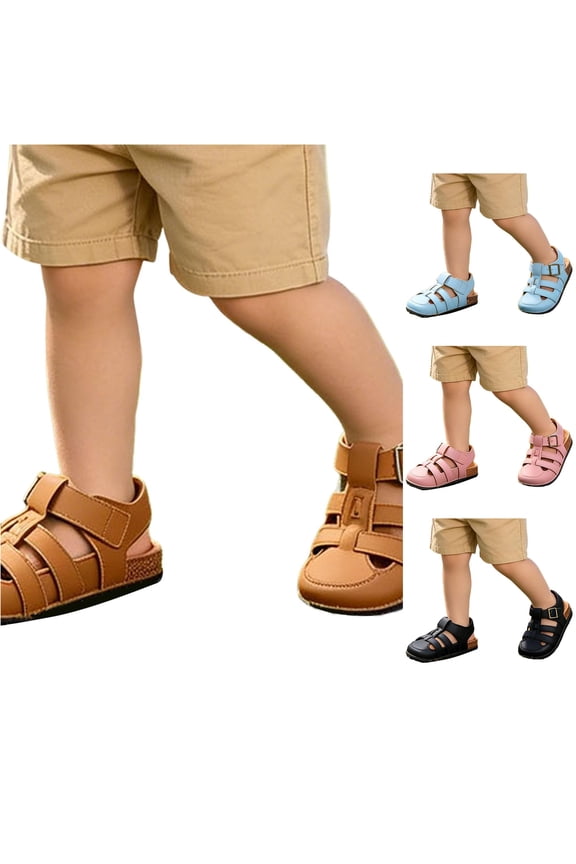 Girls Sandals for Kids Lightweight Open Toe Beach Sandals for Toddlers and Little Girls with Soft Straps and Sole Kids Slides Size 4 Little Girl Flip Flops Size 12 Earth Sandal Wee Squeak