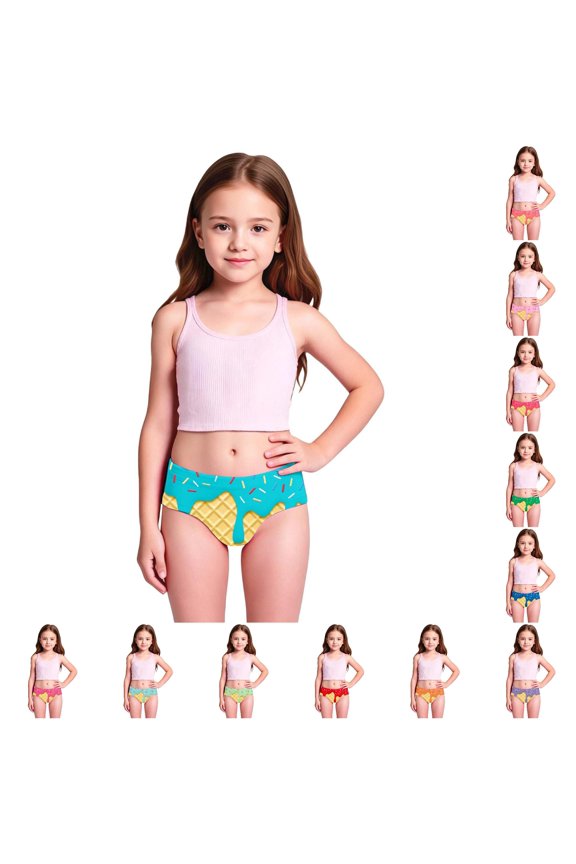 Girls Swimwear with Ice Print Two Piece Swimsuit and Swim Trunks for Kids Summer Beach Long Sleeve Swimsuit Girls Swimsuit for Bikini Girl 12 Girl Short Swimsuit Anime Bathing Suit
