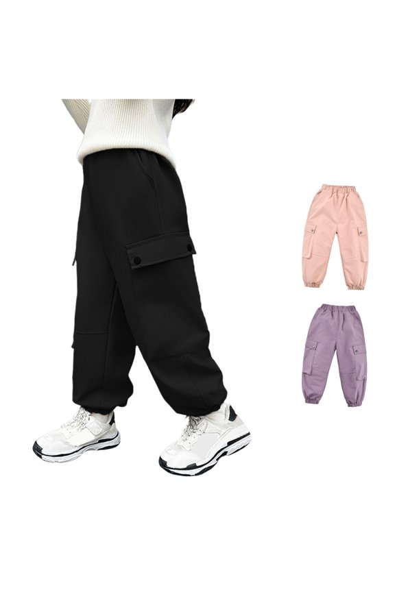 Girls Winter Lined Hiking Cargo Pants Outdoor Sports Windproof Water Thermal Trousers for Kids Play Young Girls Clothes Girls Leggings Size 5t Toddler Dance Sweats Pants Dance Pants