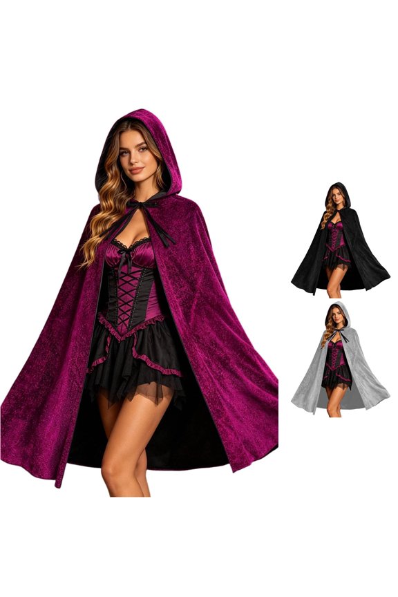 Hooded Cape Cloak for Halloween Stage Performance Adult Unisex Pants Men Grey Hood White Gothic plus Size Wedding Dress Gauntlet plus Size 4x Corset Dresses for Women Gothic Dress Ruffles