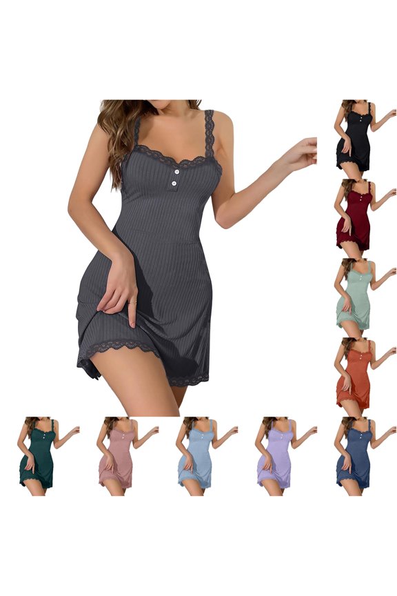 Lace Trim Nightgown Sleeveless Sleep Dress Casual Elegant Comfortable Soft Breathable Slim Fit Summer Nightwear for Sleeping 2x Sleep Shirt Extra Long Soft Nightgown for Women Sleep Tee