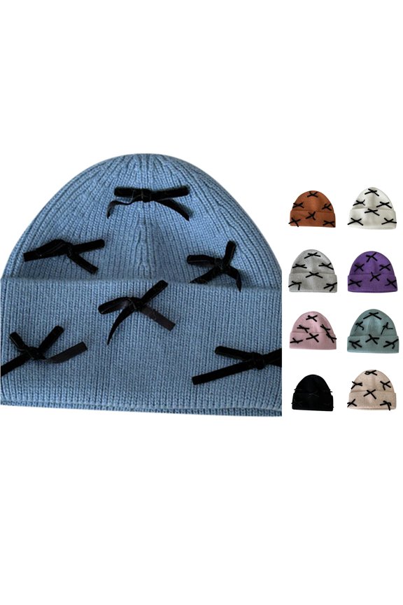 Ladies Knitted Bow Hat Warm and Stylish Winter for Women Flannel Hats for Toddler Boys Men Ear Warmer Heated Hat for Men Warmest Cover Winter Headwear Men Thermal Retention Hat Insulated