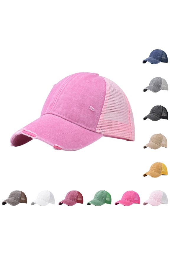 Men Ladies Hat Fashion Baseball Cap Denim Buckle Outdoor Sunscreen Sunshade Hat Distressed Baseball Cap Women Breathable Mens Hat Running Cap Mesh Baseball Hat 1776 Hat Women's Apparel