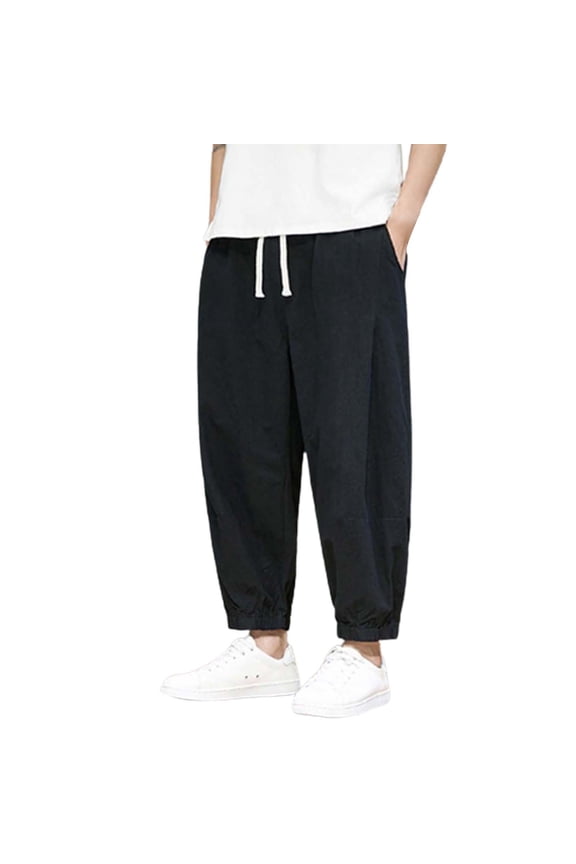 Men'S Loose Straight Summer Casual Pants Men'S Breathable Pants Poplin Pants, Size XXL