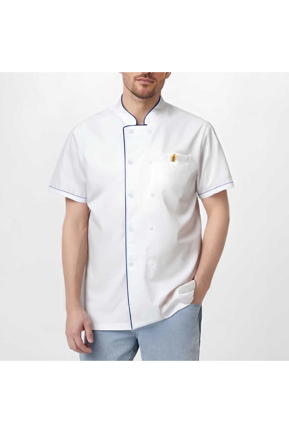 Men's Catering Chef Workwear Chef Outfit Short Sleeve Top Cardigan Shirt Lined Sweater Sweaters for Sweaters Tan Toggle Button Sweater Men S Button Sweaters Mens Casual Sweater Jacket