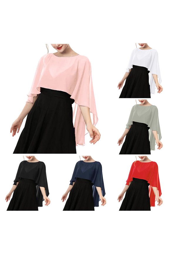 Soft Chiffon Scarve Shawls Wraps for Dresses Women Accessories Womens Fashion Open Bridal Shawls Women's Wraps and Shawls with Pockets Shawl Wraps for Women plus Long Coat Cloak for Women