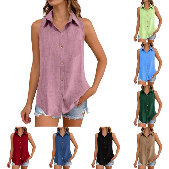 Guitiannn Tank for Sleeveless Collared Button Up Blouses Work Shirts Casual Summer T Shirt T Shirt Tops Acting Pro Skirt Three Quarter Sleeve Tops for Women Womens Band T Shirts Women Shirt Dress