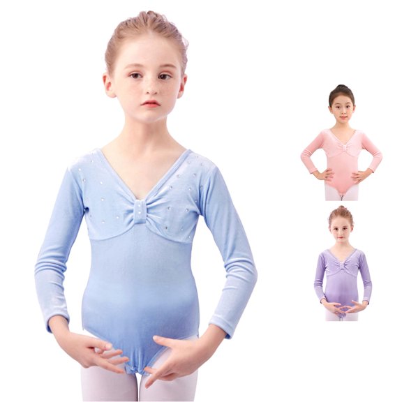 Guitiannn Toddler Girls Long Sleeve Dance Dress Autumn Winter Ruffled Training Dress Girls Balle Clothes Clothes for Boys Clothes Girl Leotard for Toddlers Ballet Toddler Ballet Leotard Body Suit