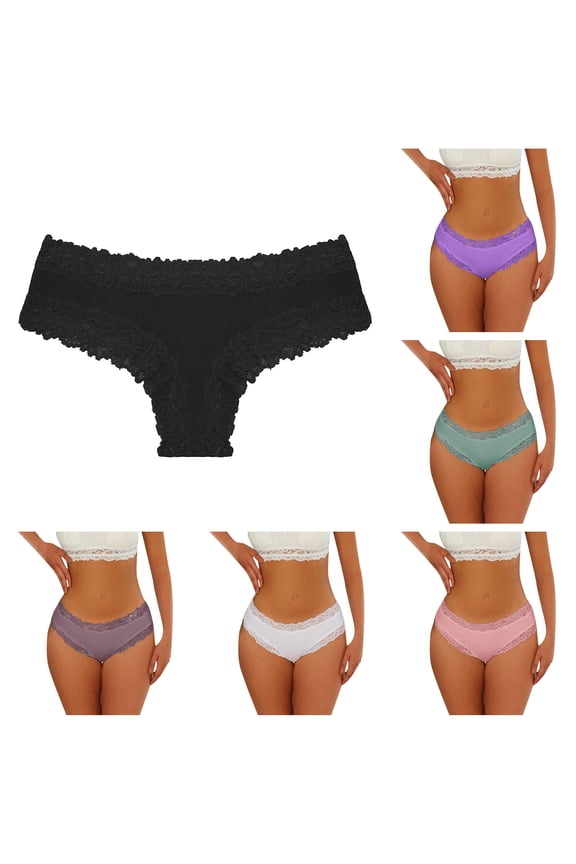 Underwear Women's Underpants Women Brazilian Briefs Lace Briefs Soft Panties Underwear Women Underwear Soft Underwear Multipack S XL but Pads Underwear Ruffle Undies for Womens