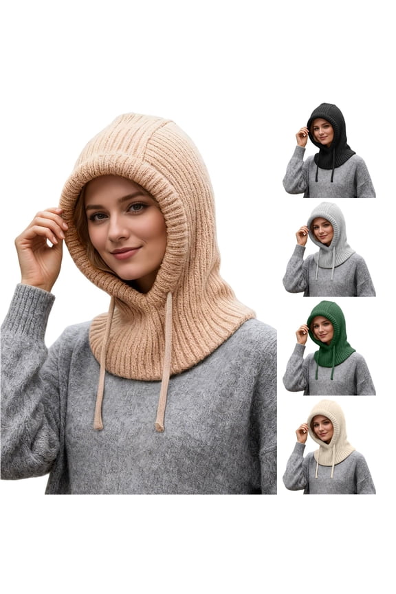 Winter Thermal Knitted Hat with Face Scarf for Outdoor Sports Cold Weather Windproof Ear Cap Winter Knit Set Unisex Warm Windproof Hat Hats for Women Mens Trapper Winter Hat Bills Cold