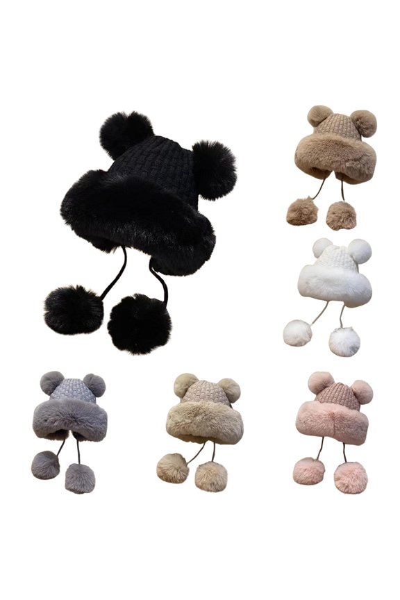 Winter Women's Hat with Lined Knit Ear for Cold Weather Outdoor Activities Warm Hat Men Winter Hat Man Hat to Cover Ears Trapper Hat Mad Rabbit Plaid Hat for Men Blusher Hat Mens Cold