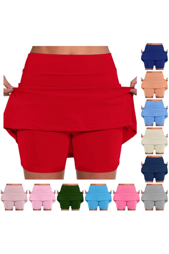 Womens Casual Solid Tennis Pocket Skirt Yoga Sport Skirt Shorts Skirt Skirt Extender, Size XXL