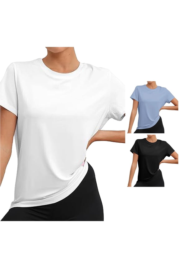Workout Tops for Women UPF50+ Breathable Loose Fit Yoga T Shirts Short Sleeve Running Gym Athletic Tee Top Women Shirts Size Medium Casual Women T Shirt Tech Pack Turtle Tees Raglan Short
