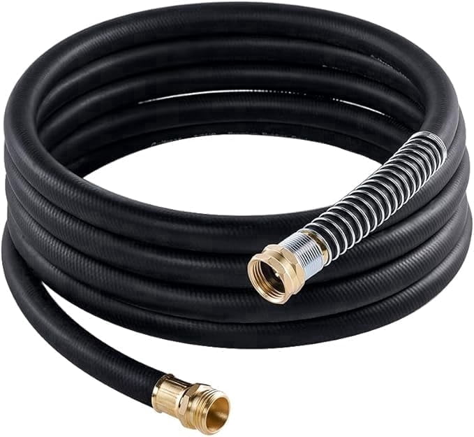 Guitrees Leader Garden Hose 15ft x 5/8", Heavy Duty Short Water Hose, Male to Female Fittings, Five Layered Braiding for Durability, 1000PSI Burst, 200PSI Working (Black)
