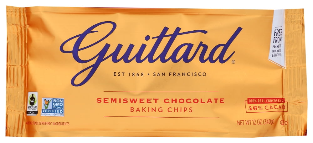 Guittard Baking Chips, Semisweet Chocolate, 12 Oz, Pack Of 12