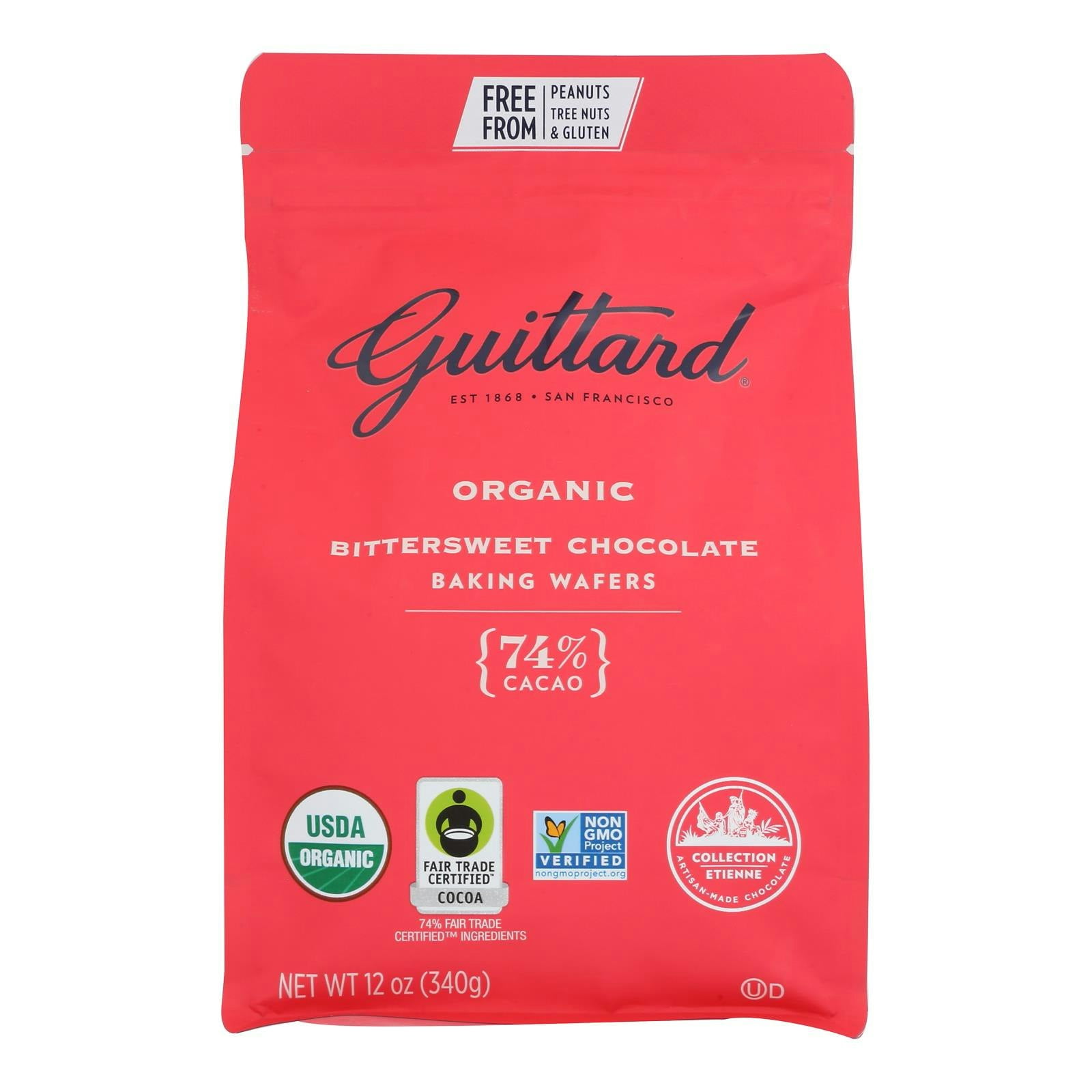 Guittard Baking Wafers Organic Bittersweet Chocolate Gluten Free (Pack