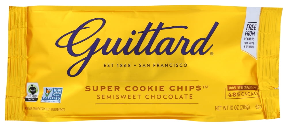 Guittard Semisweet Chocolate Super Cookie Chips, 48% Cacao, 10 Oz. Bag