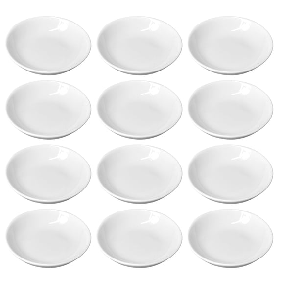 Guiyong 12-Piece Ceramic Ink Dishes Set for Painting, Round Art Trays and Stationery Plates