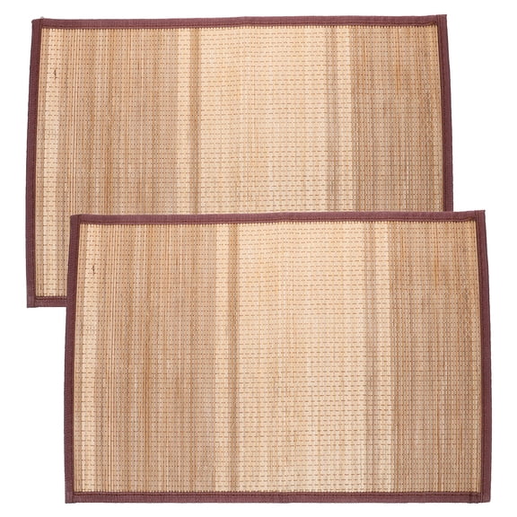 SOPOTUTU 2Pcs Decorative Bamboo Placemats for Dining Table with Heat Resistance and Oil Proof Surface