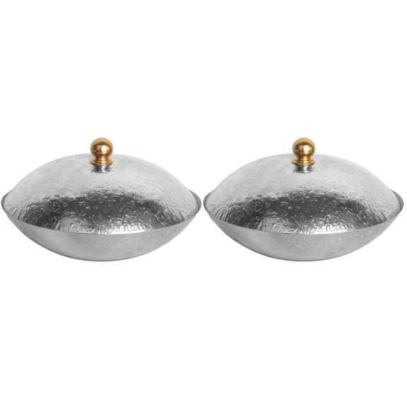 SOPOTUTU Stainless Steel Hot Pot Plated Silver Sukiyaki and Shabu Shabu for Home 2Pcs