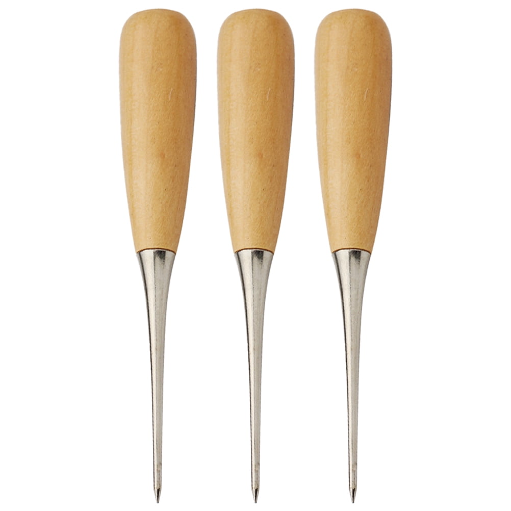 Guiyong 3pcs Handheld Sewing Awls Leather Sewing Awls DIY Leather Craft