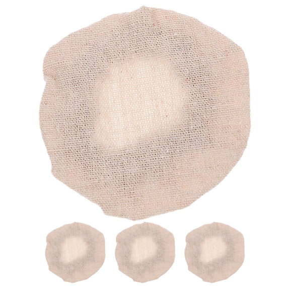 SOPOTUTU Set of 4 Beige Cloth Lids for Wide Mouth Jars and Bottles, Reusable and Covers