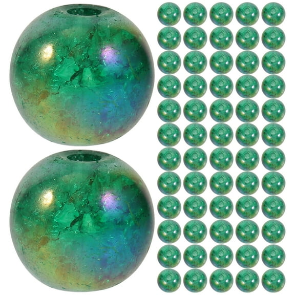 50pcs Glass Beads for Craft Use Green Decorative Stone Versatile Decoration Smooth Surface 8mm