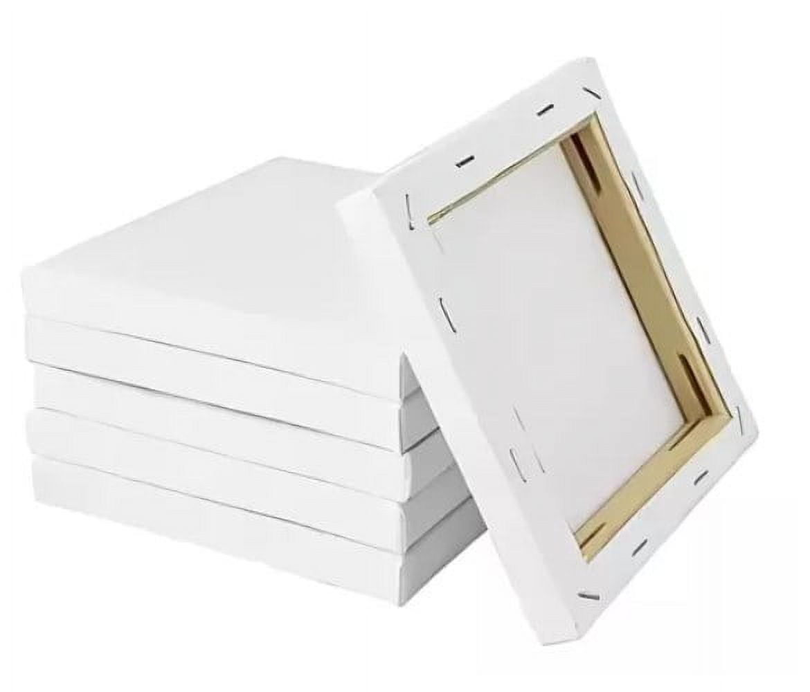 SOPOTUTU 6Pcs White Artist Canvas Boards with Fine Texture Easy to Carry for Painting and Drawing