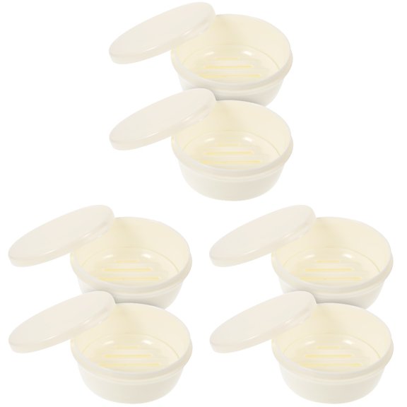 Guiyong 6 Pcs Travel Soap Case Shower Soap Drain Box Soap Dish with Lid for Bathroom Traveling
